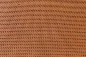 Closeup of new red color clay ceramic roof on building, background, Mikulov, Czech Republic, Europe