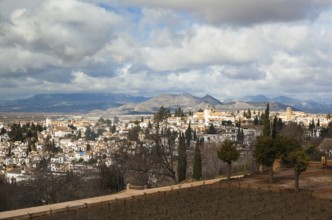 View from Granada to Sierra Nevada, Spain, Europe