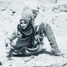 Beautiful girl in a desert