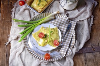 Swabian ravioli gratinated with cheese