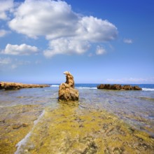 Denia Alicante Las rotas rocky beach in Spain and San Antonio Cape