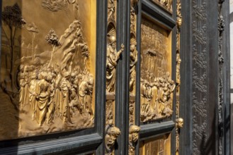 Paradise Gate at the baptistery of the cathedral Santa Maria del Fiore in Florence, Italy, Europe