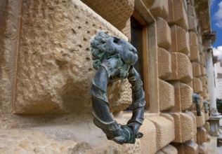 Alhambra lion holding ring in Carlos V of Granada Spain