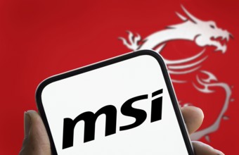 Msi logo is displayed on smartphone. MSI is a Taiwanese multinational information technology