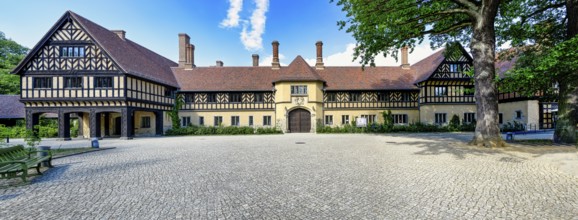 A view of the Cecilienhof Palace in Potsdam in summer