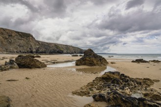 Clouds over Porthtowan Beach, Cornwall, England, UK