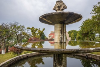 Amazing fountain (pool) with reflections in Bagh-E-Bahu, Jammu and Kashmir state