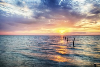 Evening atmosphere by the sea