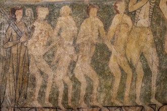 Entrance to the hells of the damned, Gothic paintings, Church of San Martín de Tours, Gazeo, Álava,