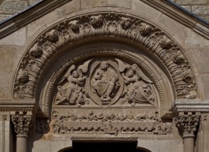 St-Julien-de-Jonzy Burgundy Parish Church West portal 12th century Tympanum Christ in the mandorla