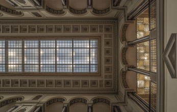 Brussels Old Town, Brussels Capital Region, Belgium, 12 06 2019 Art nouveau ceiling of the Royal