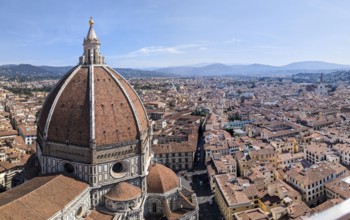 The giant cupola of the cathedral Santa Maria del Fiore in Florence, Italy, Europe