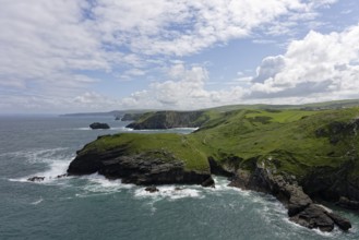 Coast, Coastal landscape, Tintagel Castle, Tintagel, England, Great Britain