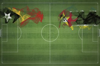 East Timor vs Mozambique Soccer Match, national colors, national flags, soccer field, football