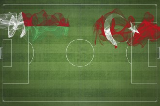 Madagascar vs Turkey Soccer Match, national colors, national flags, soccer field, football game,