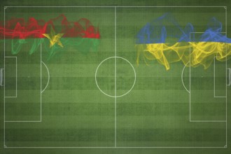 Burkina Faso vs Ukraine Soccer Match, national colors, national flags, soccer field, football game,