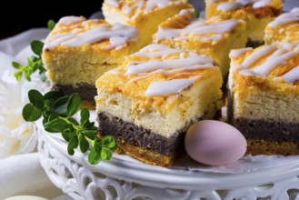 Delicious Easter poppy seed cake with white icing
