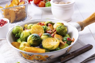 Roasted Brussels sprouts with honey and sesame seeds from the oven