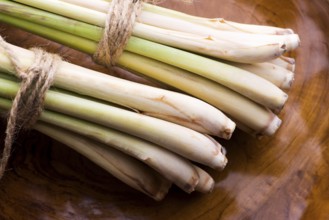Lemon Grass on wood background