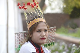 Woman wearing traditional dress, mizoram, india, asia, mr#786