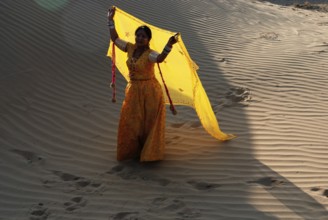 Woman in Rajasthani costume Jaisalmer Rajasthan India Asia MR#784C