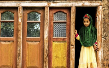 Kashmiri girl, Dawar village, Gurez, Bandipora, Kashmir, India, Asia