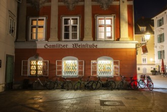 Gamlitzer wine tavern, night shot, Graz, Styria, Austria, Europe