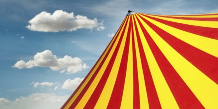 Red and yellow circus dome