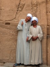 Egypt, Edfu, Horus Temple, murals, locals, Africa