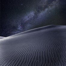 Desert sand dunes in Maspalomas night milky way stars in Gran Canaria photomount