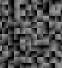 A modern abstract design featuring repetitive squares with a gradient creating a 3D effect in black