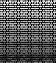 A black and white image of a brick wall with a gradient effect, creating a repetitive and abstract