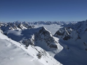 Beautiful mountain panorama, sea of fog