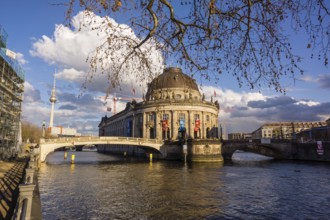 Bode Museum and bridge over the river Spree, museum island, Berlin, Germany, Europe
