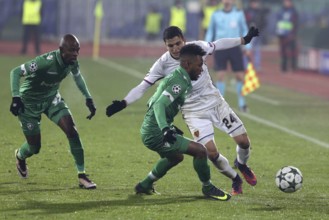 Sofia, Bulgaria - November 23, 2016: Ludogorets player Sisinio versus Basel player during UEFA