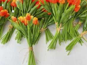 Wooden tulips in the shop in Volendam. Volendam is a town in North Holland, 20 kilometres north of