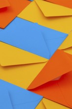 Different colored envelopes on the table