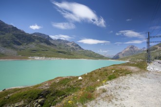 Alpine landscape in Ospizio Bernina, Switzerland, Europe