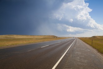 Before a big storm on the prairie in Wyoming in USA