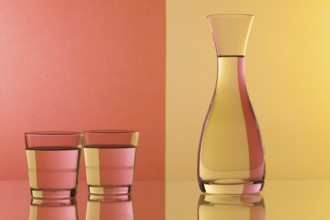 Glasses of water on the glass table
