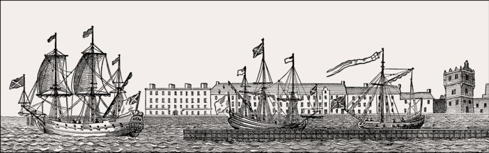 Leith Harbour, Leith, Edinburgh, Scotland, 1693