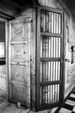 Silver and iron grill door Deshnok Karni temple Bikaner Rajasthan India Asia 1984