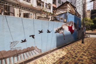 SAI YING PUN, HONG KONG - SEPTEMBER 28, 2024 - Sai Ying Pun's ARTLANE in Hong Kong on a cloudy