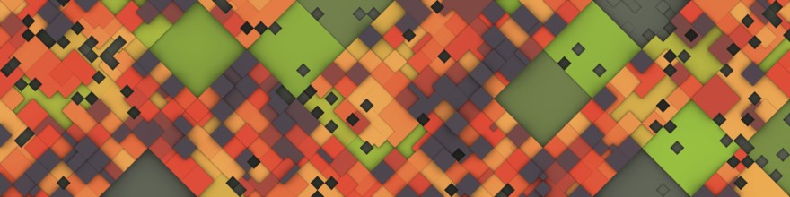 An illustration of a wide modern color tiles background banner