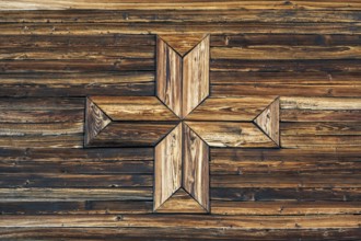 Dark wood texture. Wooden background with cross