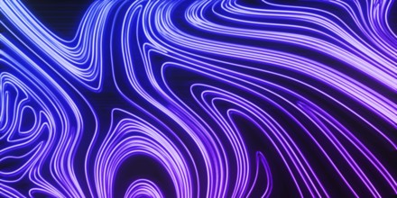 Neon Glow blue and purple lines on a dark background, Cyberpunk background