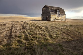 Prairie Storm Clouds rural Saskatchewan Old Barn