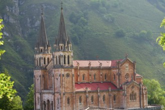 Covadonga Catholic sanctuary Basilica church in Asturias at Cangas de Onis