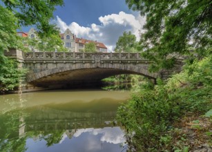 Ancient Koenigsworther bridge in Hannover, Germany, Europe