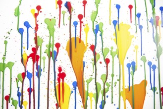 Colored background with various sketches of different color